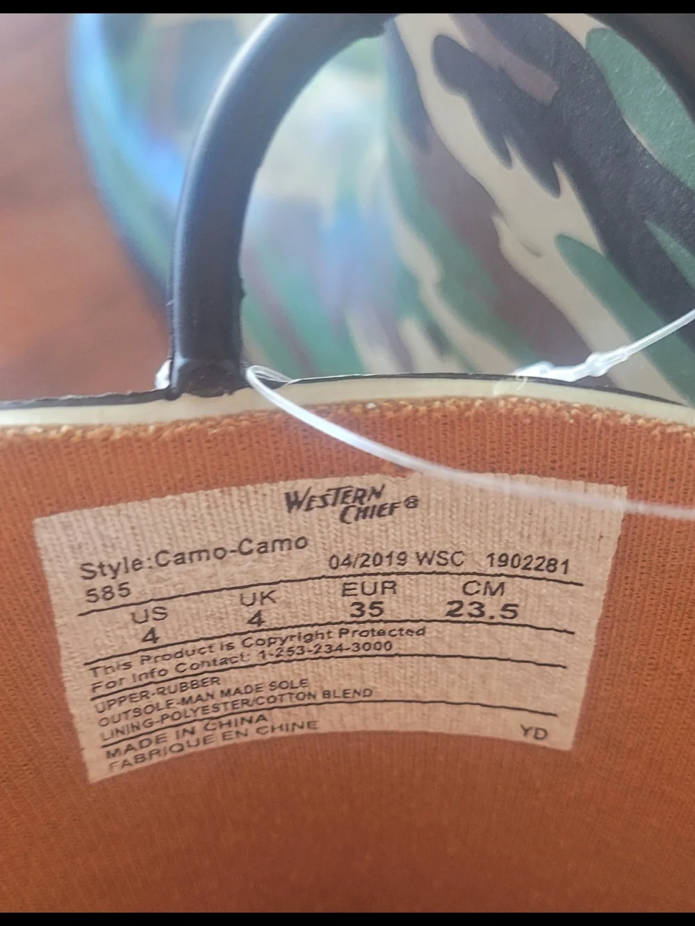 Kids Western Chief Camo Rain Boots - Green Brown Black